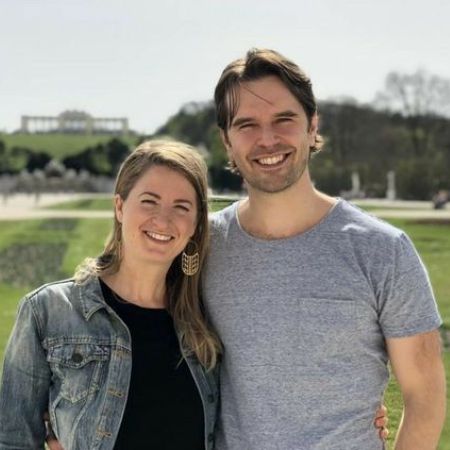 Allison Wardle and her ex-husband Graham Wardle took a picture at an open field.